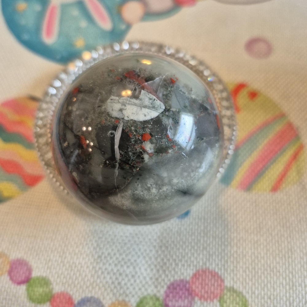 Natural Jasper Crystal Sphere Orb #12 - Picture 4 of 9